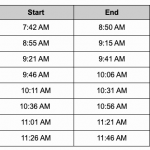 Special Class Schedule for Nov 4th