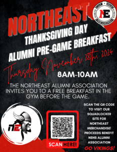 NE Alumni breakfast on 11/28 at 8:00.